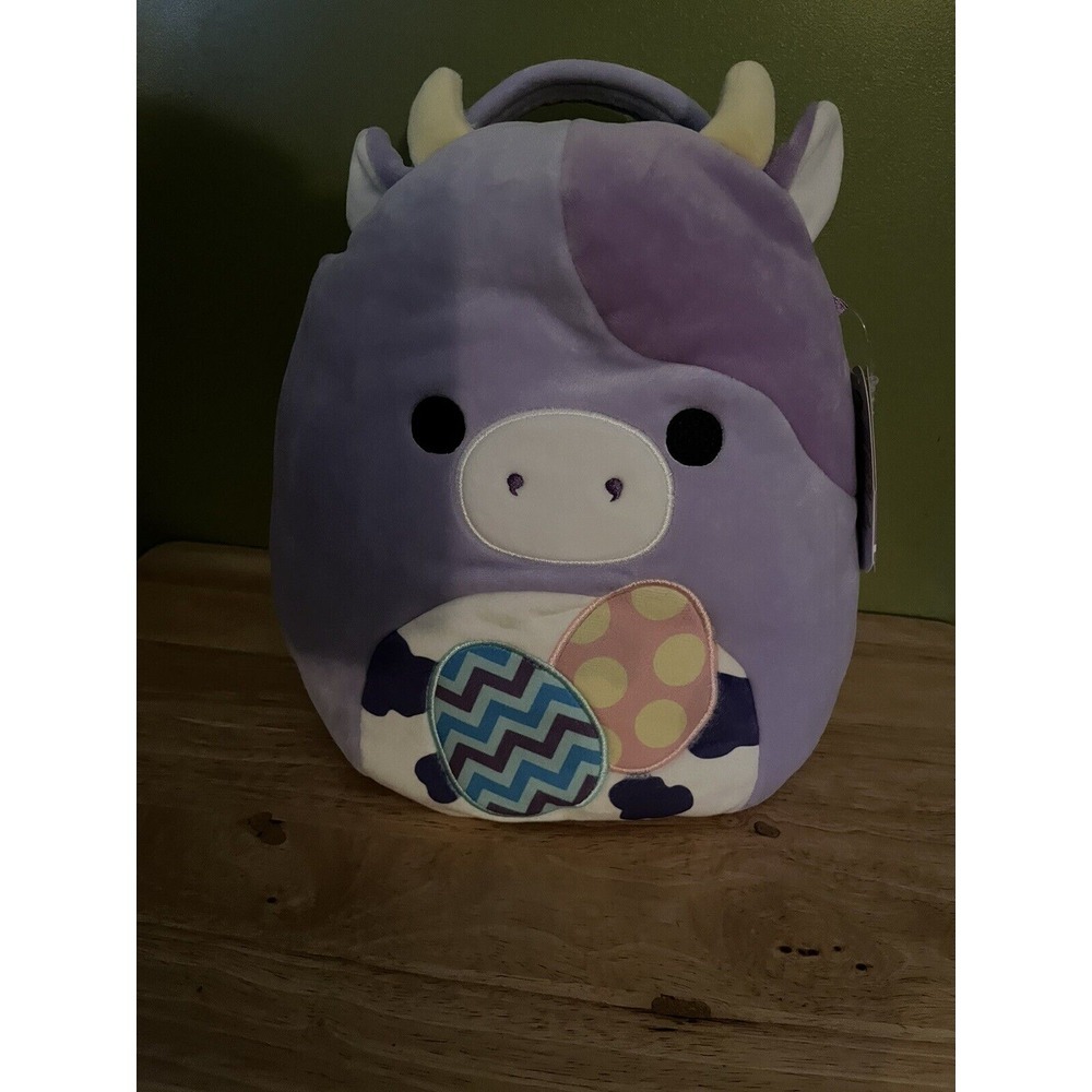 Squishmallows Bubba‎ the Purple Cow 12-Inch Soft Huggable Plush Easter Basket